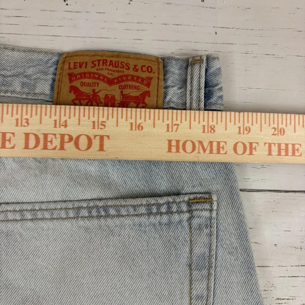 Levi's 555 '96 Relaxed Straight Jeans Mens 36x32 Light Blue Denim Zip Fly